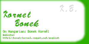 kornel bonek business card